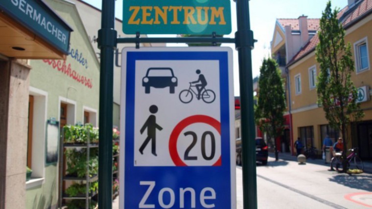 Schild im neuen Zentrum